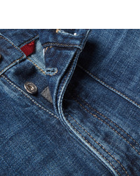 Brunello Cucinelli Slim Fit Distressed Selvedge Denim Jeans