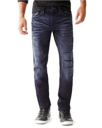 GUESS Slim Tapered Jeans In Dusty Indigo Destroy Wash