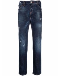 Philipp Plein Straight Cut Distressed Jeans