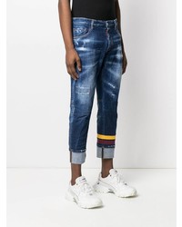 DSQUARED2 Stripe Detail Cropped Denim Jeans