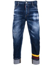 DSQUARED2 Stripe Detail Cropped Denim Jeans