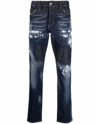 Philipp Plein Super Straight Bandana Print Jeans