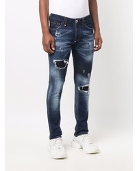 Philipp Plein Super Straight Stonewash Distressed Jeans