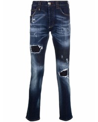 Philipp Plein Super Straight Stonewash Distressed Jeans