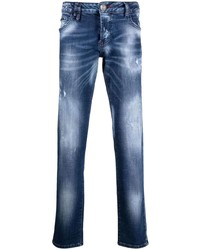 Philipp Plein Supreme Destroyed Low Rise Straight Jeans