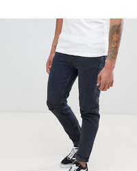 ASOS DESIGN Tall Tapered Jeans In Overdyed Wash With Rips