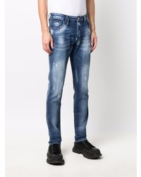 Philipp Plein Tie Dye Print Distressed Jeans