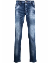 Philipp Plein Tie Dye Print Distressed Jeans