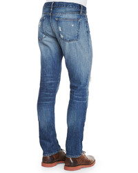 J Brand Tyler Deconstructed Ripped Denim Jeans Indigo