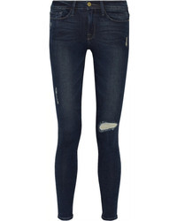 Navy Ripped Skinny Jeans