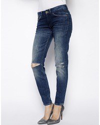 7 For All Mankind Skinny Ripped Jean Blue