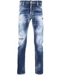 DSQUARED2 Bleach Wash Mid Rise Skinny Jeans