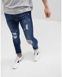 Brooklyn Supply Co. Brooklyn Supply Co Muscle Fit Jeans With Paint Splatters