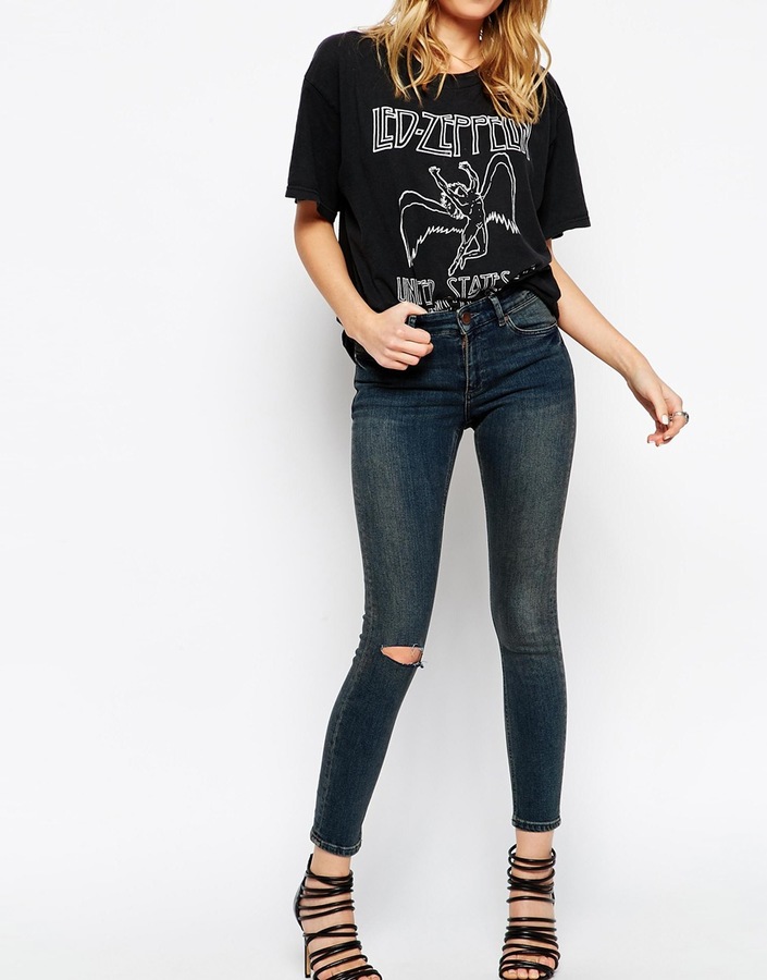 mid rise ankle grazer jeans