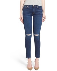 7 For All Mankind Destroyed Ankle Skinny Jeans