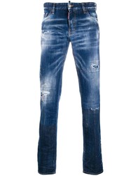 DSQUARED2 Distressed Detail Painted Effect Jeans