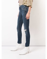 Mother Distressed Detail Slim Fit Jeans