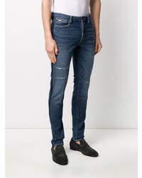 Emporio Armani Distressed Mid Rise Skinny Jeans