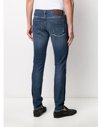 Emporio Armani Distressed Mid Rise Skinny Jeans
