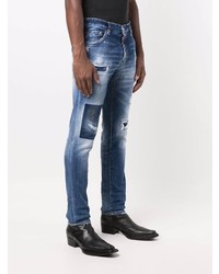 DSQUARED2 Distressed Mid Rise Slim Fit Jeans