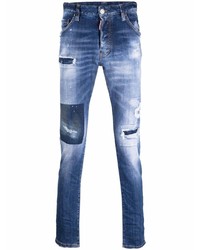 DSQUARED2 Distressed Mid Rise Slim Fit Jeans