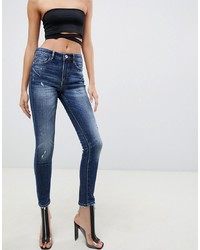 Miss Sixty Erica Push Up Cropped Skinny Jean With Distressing Denim