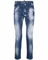Philipp Plein Hexagon Low Rise Slim Cut Jeans