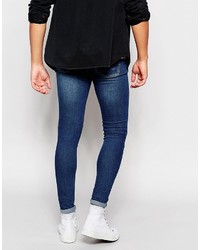 Cheap Monday Jeans Low Spray Extreme Super Skinny Mid Blue Ripped Knee