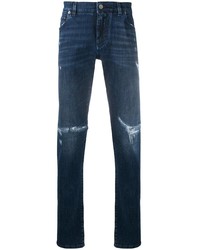 Dolce & Gabbana Logo Plaque Distressed Jeans