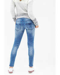 Forever 21 Low Rise Distressed Skinny Jeans