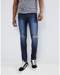 LOYALTY & FAITH Loyalty And Faith Siret Super Skinny Jeans With Ripped Knees In Dark Wash
