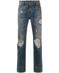 B-Used Mid Rise Distressed Jeans