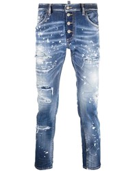 DSQUARED2 Paint Splatter Distressed Skinny Jeans