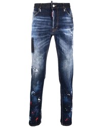DSQUARED2 Paint Splatter Effect Distressed Skinny Jeans