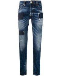 Philipp Plein Patch Detail Straight Leg Jeans