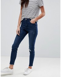 Only Pearl Raw Hem High Waisted Skinny Jeans