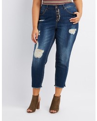Charlotte Russe Plus Size Dollhouse Destroyed Skinny Jeans