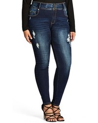 City Chic Plus Size Ripped Skinny Jeans