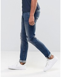 ONLY & SONS Rip Repair Skinny Fit Jeans With Stretch