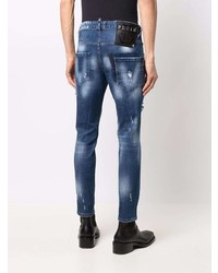 Philipp Plein Ripped Detailed Skinny Jeans