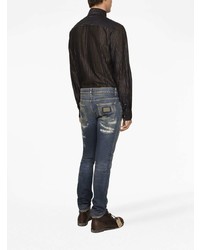 Dolce & Gabbana Ripped Detailing Skinny Jeans