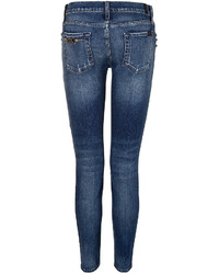 7 For All Mankind Seven For All Mankind The Skinny Jeans In Blue Rock Indigo