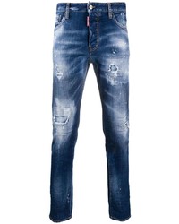 DSQUARED2 Slim Fit Mid Rise Paint Splatter Jeans