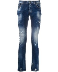 John Richmond Splatter Distressed Skinny Jeans