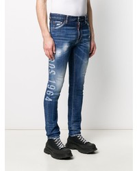 DSQUARED2 Stenciled Print Skinny Jeans