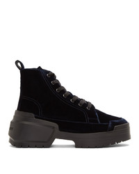 Navy Rubber Casual Boots