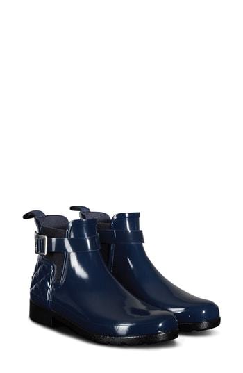 hunter original refined quilted gloss chelsea boot