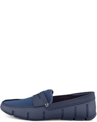 Swims Mesh And Rubber Penny Loafer Navy