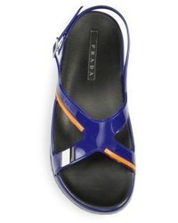 Prada Crisscross Rubber Slingback Sandals