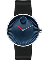 Movado 40mm Edge Watch With Rubber Strap Navy